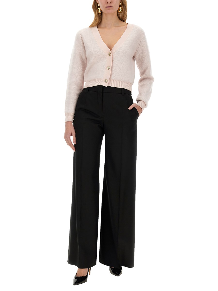 NINA RICCI CARDIGAN IN MOHAIR CON SCOLLO A V