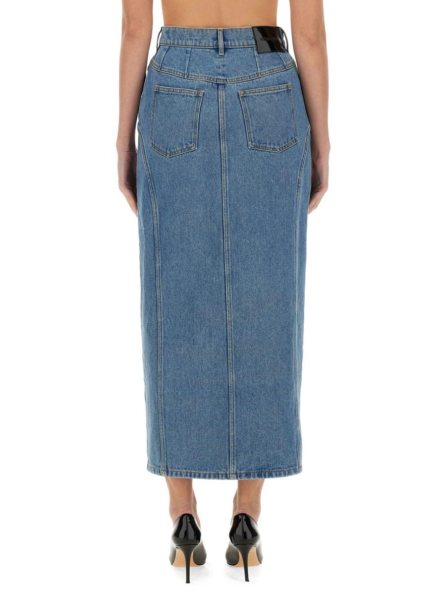 NINA RICCI GONNA LUNGA IN DENIM CON SPACCO