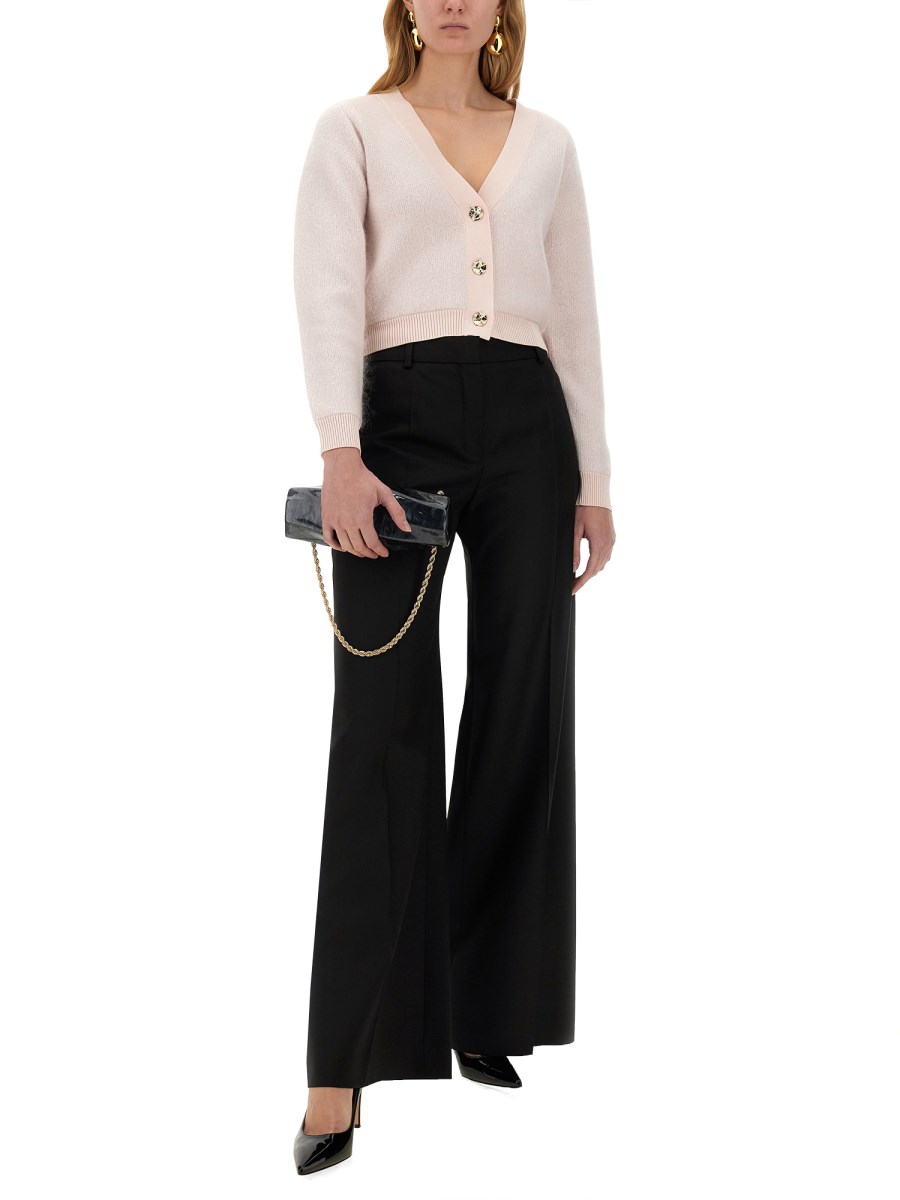 NINA RICCI PANTALONE AMPIO IN GABARDINE DI LANA