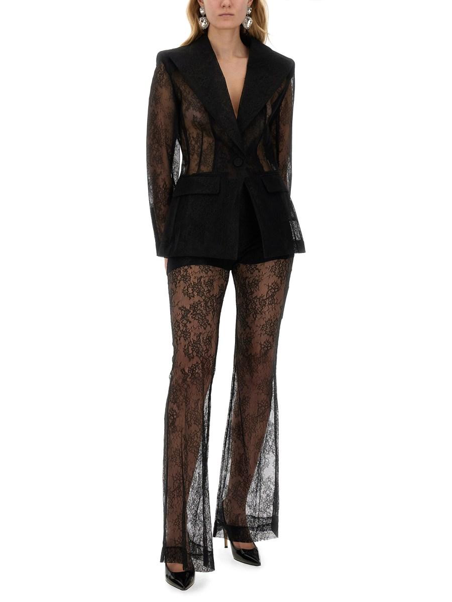 NINA RICCI PANTALONE SVASATO IN PIZZO CHANTILLY