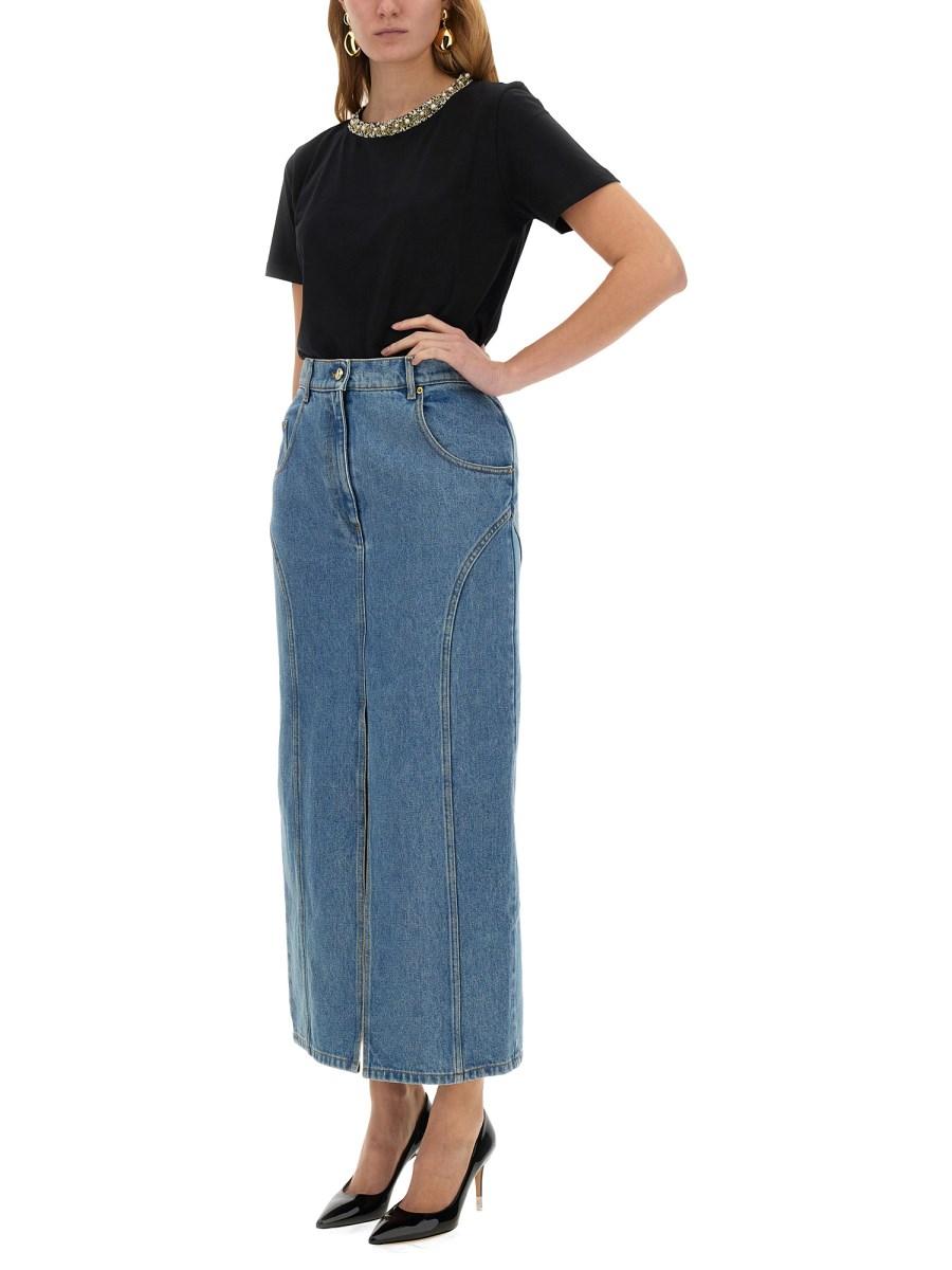 NINA RICCI T-SHIRT CON COLLO RICAMATO