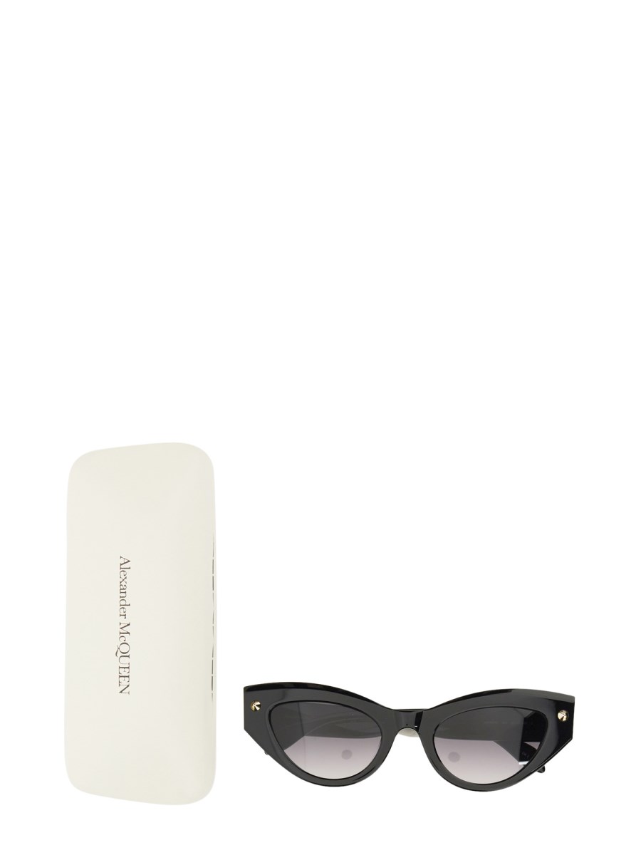 ALEXANDER McQUEEN OCCHIALE DA SOLE CAT-EYE SPIKE STUDS IN ACETATO LUCIDO