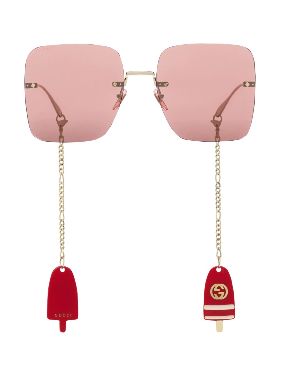 GUCCI OCCHIALE DA SOLE QUADRATO OVERSIZE IN ACETATO