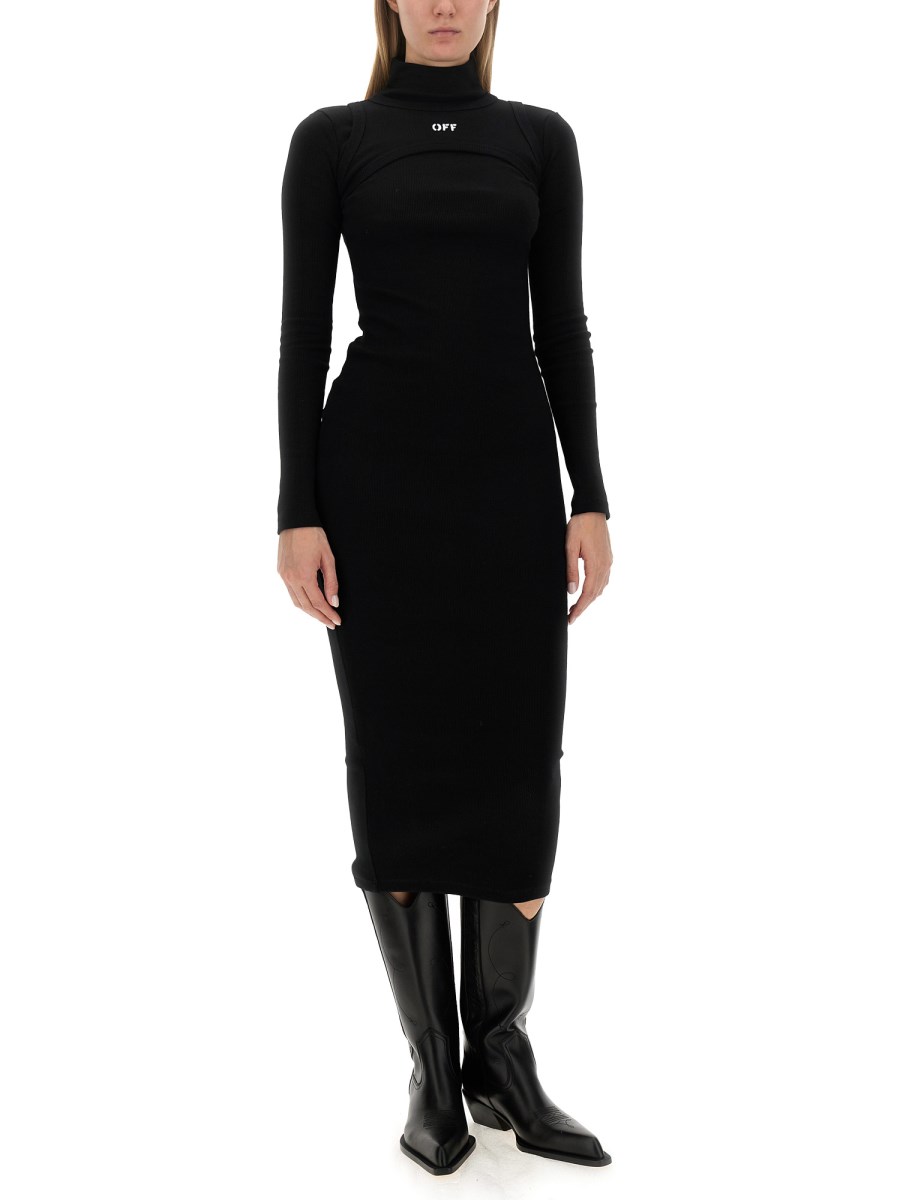 OFF-WHITE ABITO MIDI CON LOGO