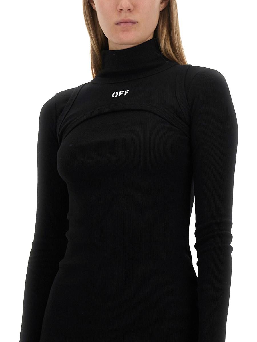 OFF-WHITE ABITO MIDI CON LOGO