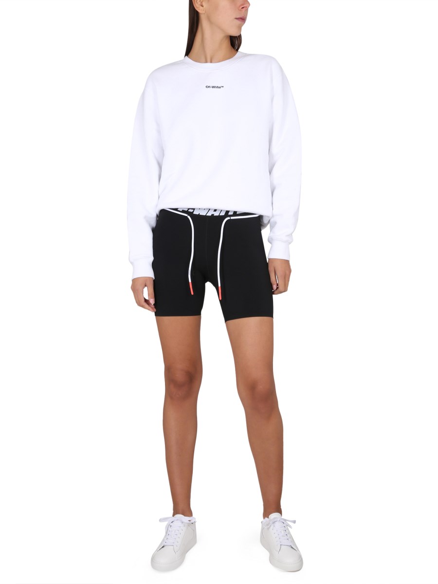 OFF-WHITE BERMUDA CICLISTA CON LOGO
