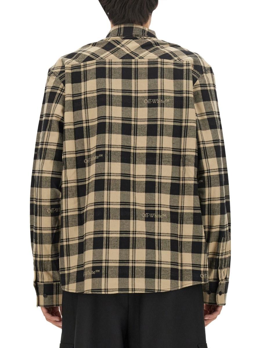 OFF-WHITE CAMICIA CON STAMPA CHECK IN COTONE