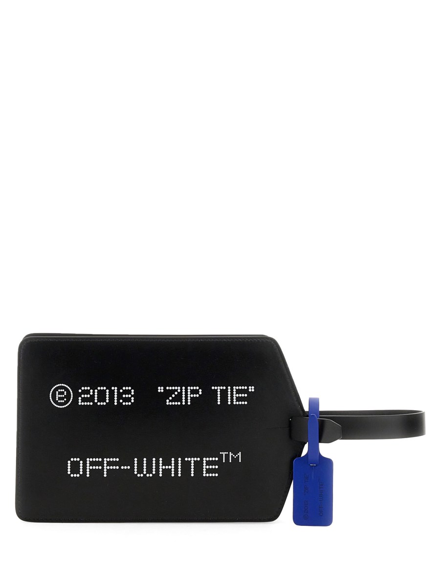 OFF-WHITE CLUTH ZIP TIE MEDIUM IN PELLE