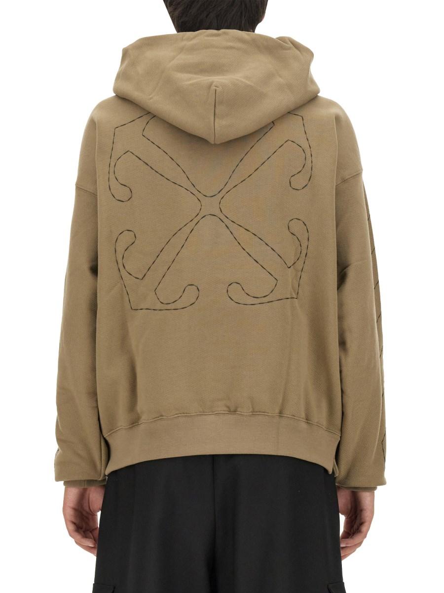 OFF-WHITE FELPA IN COTONE CON RICAMO ARROW