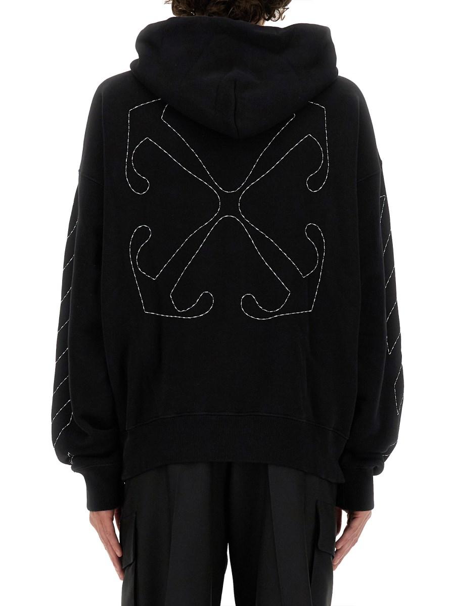 OFF-WHITE FELPA IN COTONE CON STAMPA LOGO