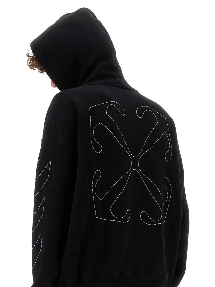 OFF-WHITE FELPA IN COTONE CON STAMPA LOGO