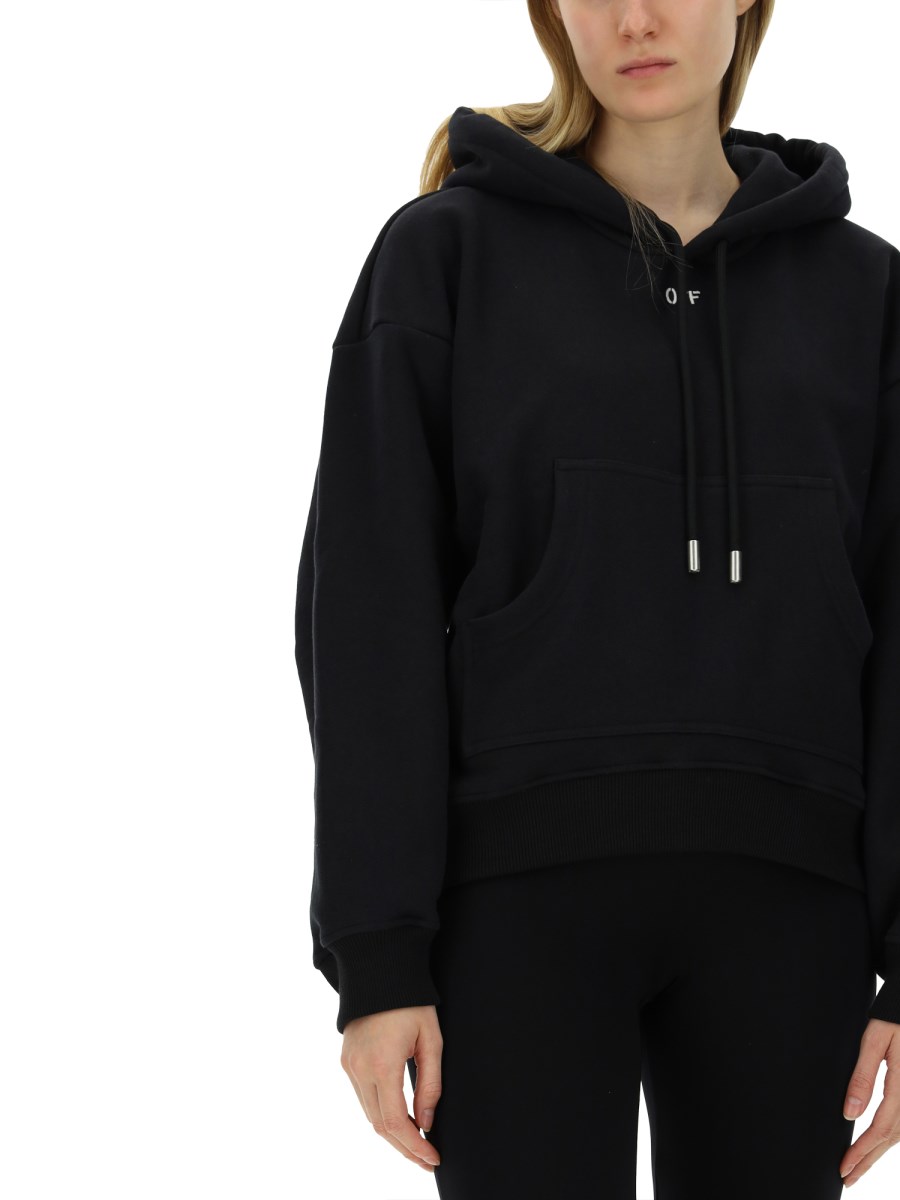 OFF-WHITE FELPA IN COTONE CON STAMPA LOGO