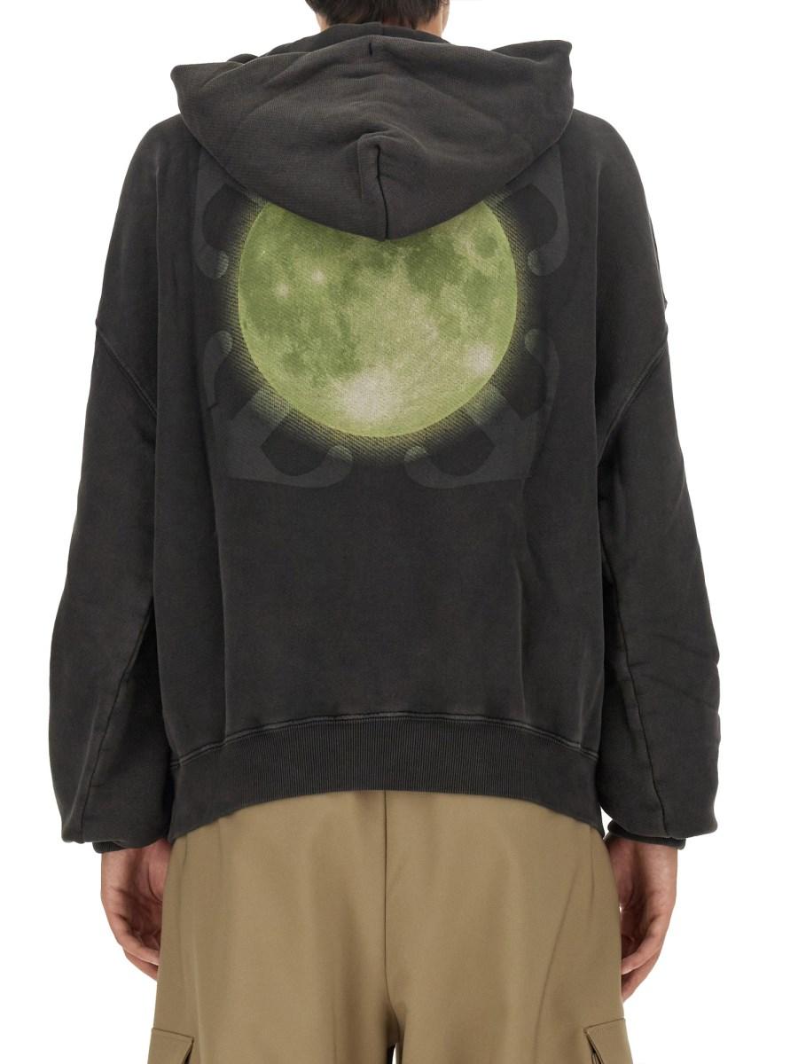 OFF-WHITE FELPA IN COTONE CON STAMPA SUPER MOON