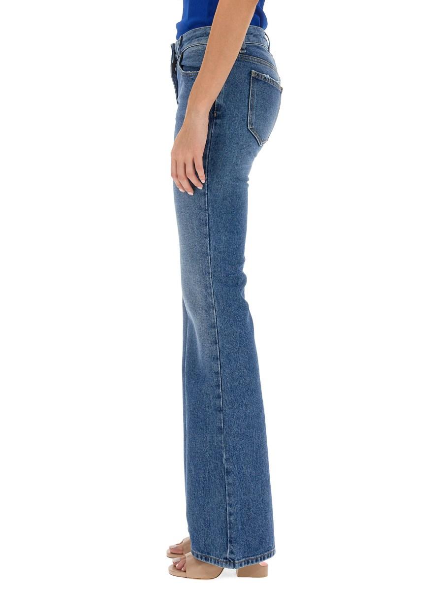 OFF-WHITE JEANS FLARE IN DENIM DI COTONE