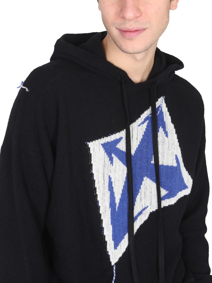 OFF-WHITE MAGLIA "THUNDER ARROW" CON CAPPUCCIO