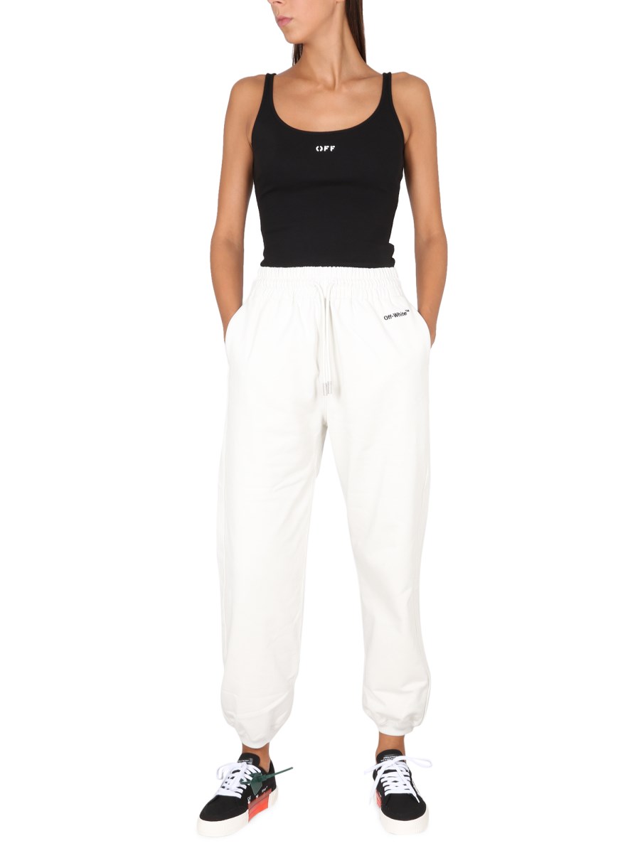 OFF-WHITE PANTALONE JOGGING IN COTONE CON LOGO