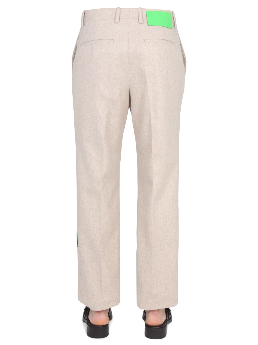 OFF-WHITE PANTALONE SLIM FIT IN LANA