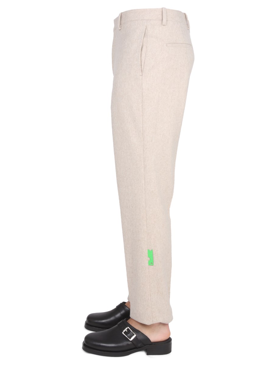 OFF-WHITE PANTALONE SLIM FIT IN LANA