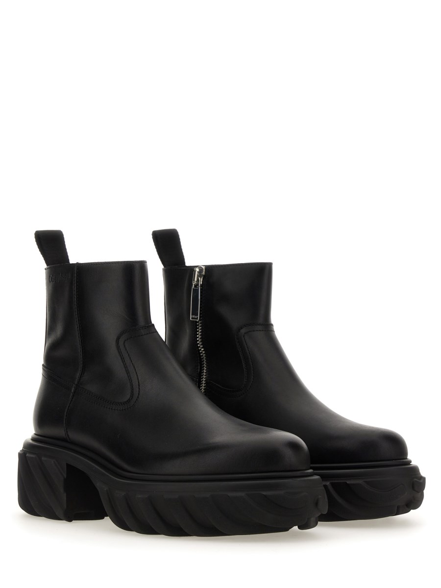 OFF-WHITE STIVALE IN PELLE