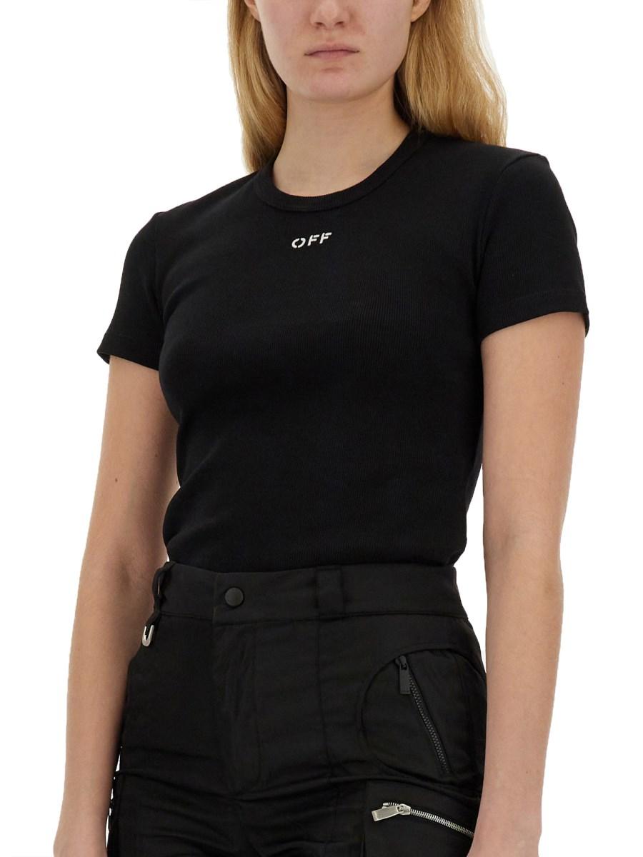 OFF-WHITE T-SHIRT BASIC A COSTE CON LOGO OFF