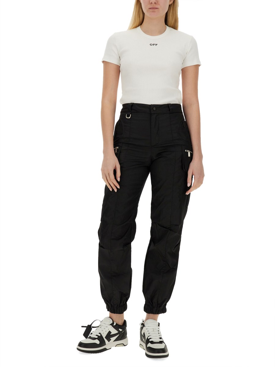 OFF-WHITE T-SHIRT BASIC A COSTE CON LOGO OFF
