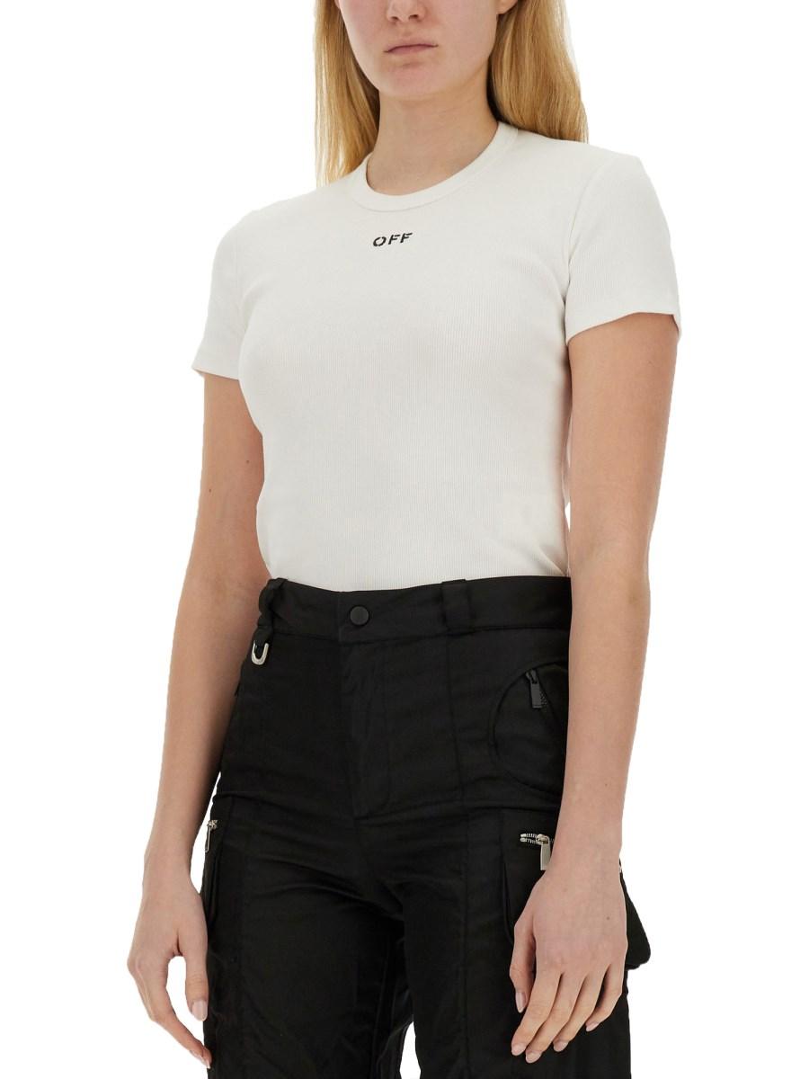 OFF-WHITE T-SHIRT BASIC A COSTE CON LOGO OFF