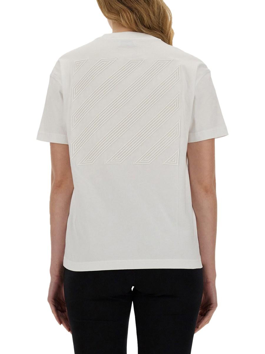 OFF-WHITE T-SHIRT IN JERSEY DI COTONE CON LOGO