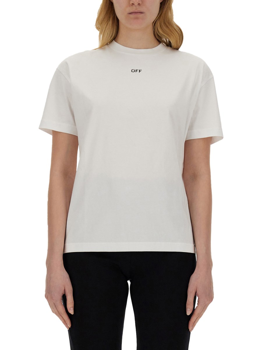 OFF-WHITE T-SHIRT IN JERSEY DI COTONE CON LOGO