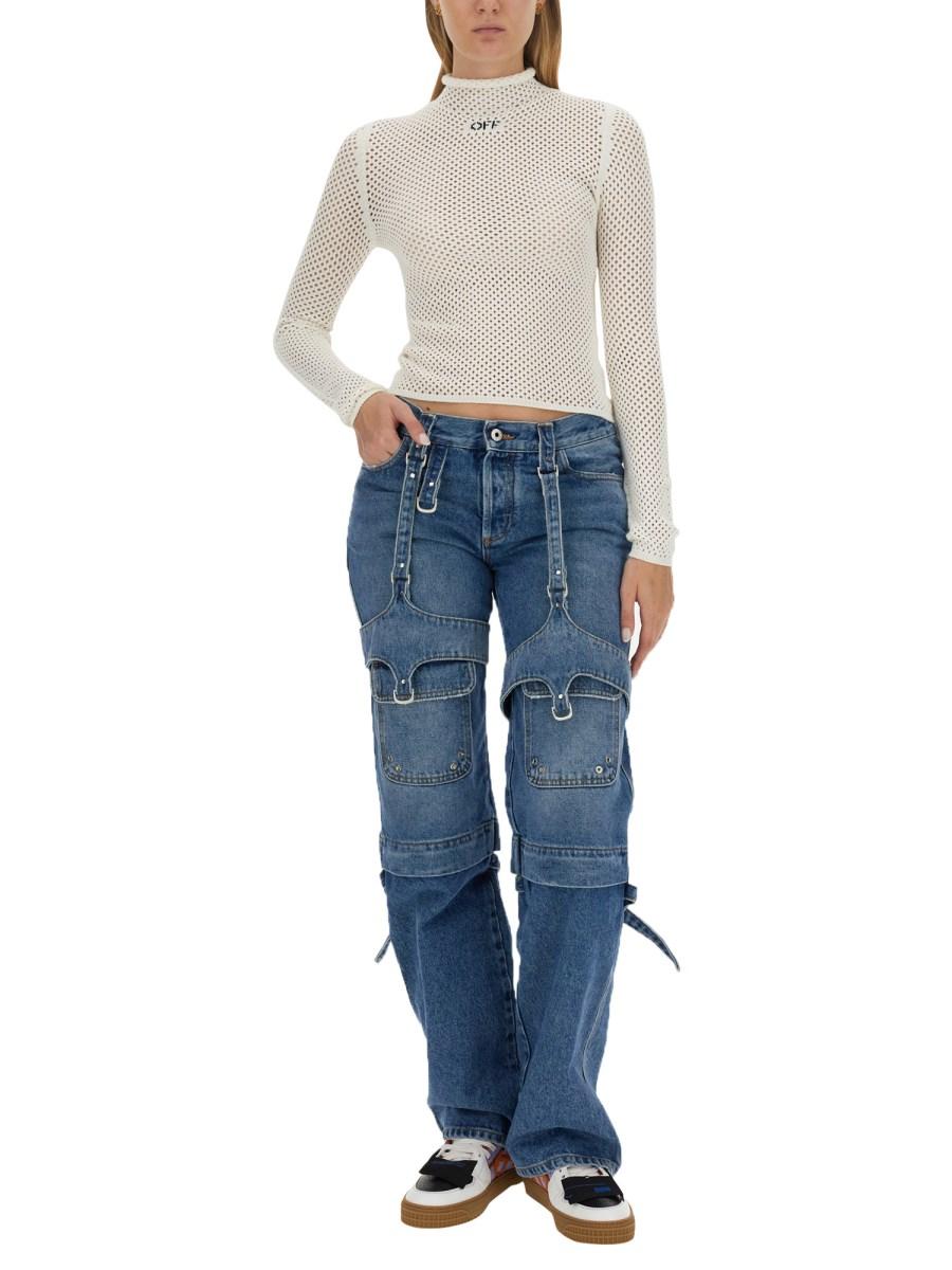 OFF-WHITE TOP IN MESH