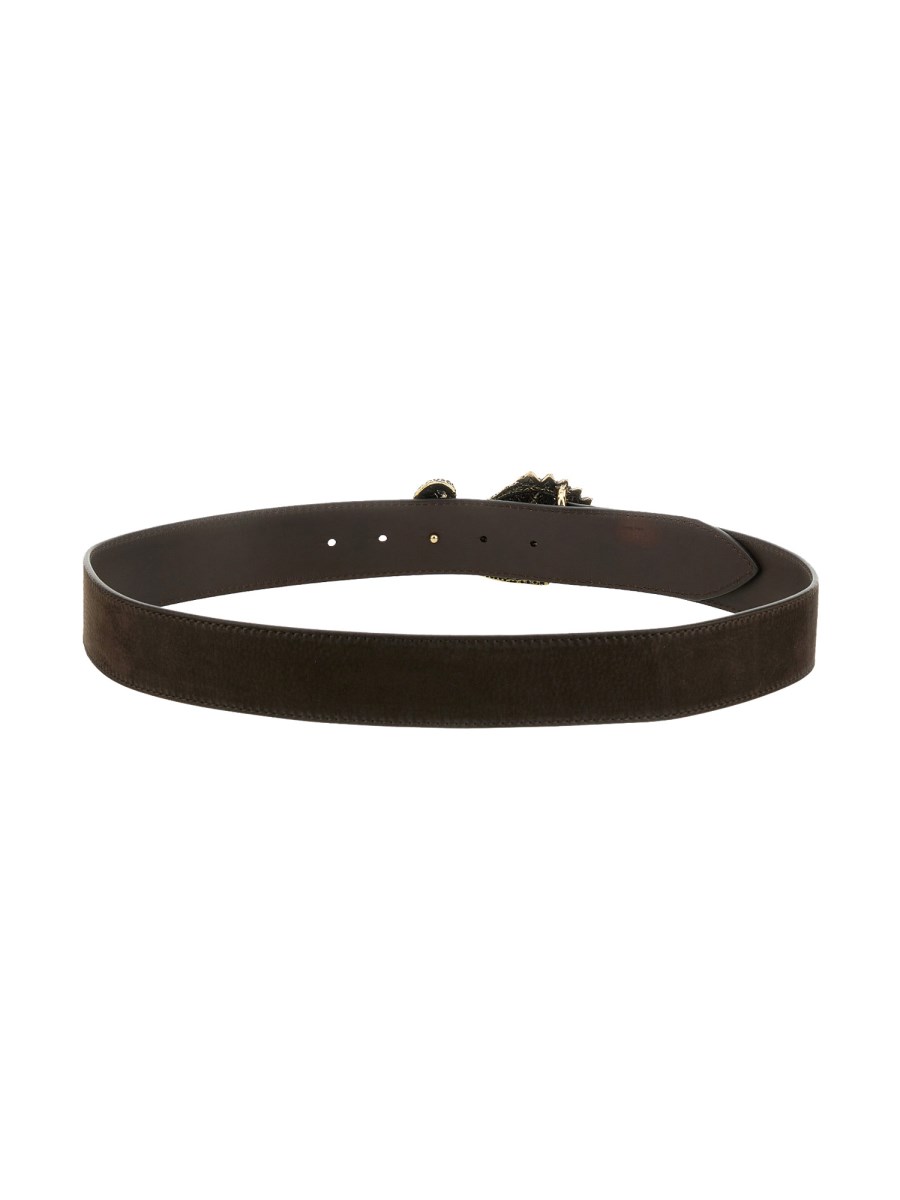 ORCIANI CINTURA NABUCCO IN NUBUCK FIBBIA CABOCHON