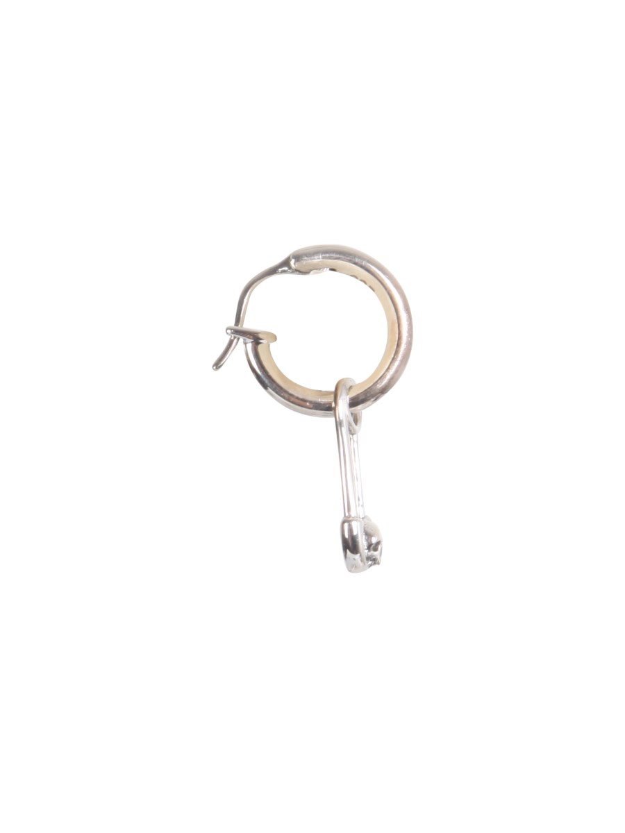 NORTHSKULL ORECCHINO SINGOLO A CERCHIO CON CHARM SAFETY PIN