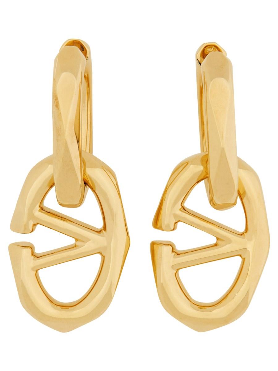 VALENTINO GARAVANI ORECCHINO VLOGO SIGNATURE IN ACCIAIO