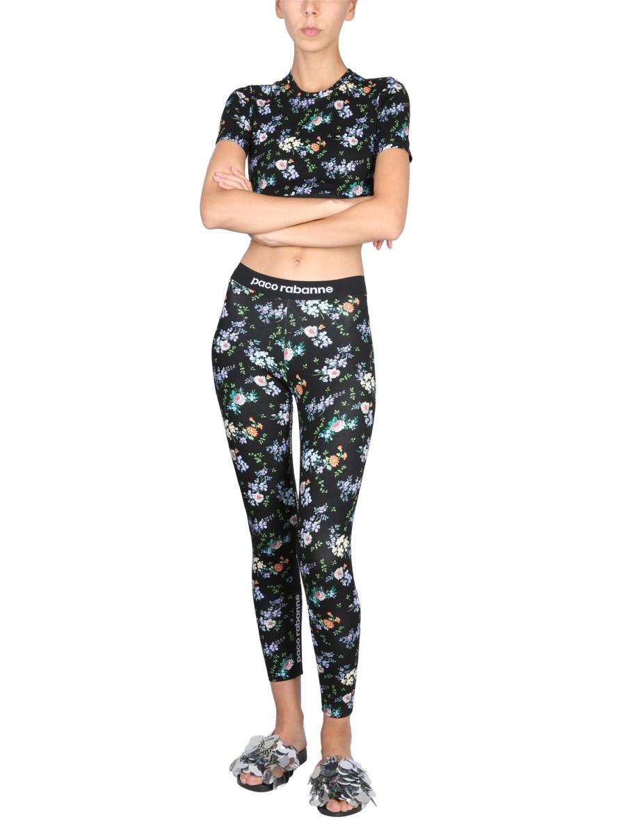 PACO RABANNE TOP CROPPED CON MOTIVO FLOREALE