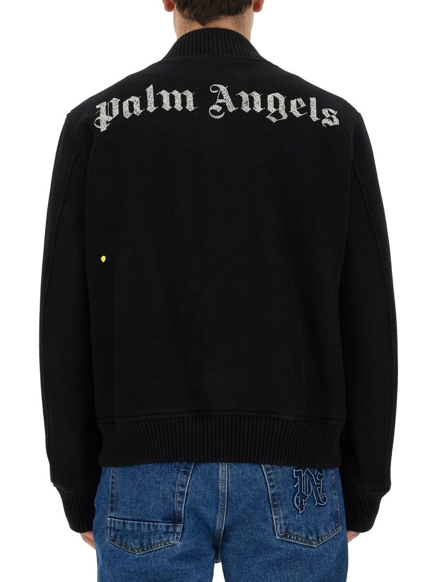 PALM ANGELS CAMICIA MONOGRAM IN FLANELLA DI LANA