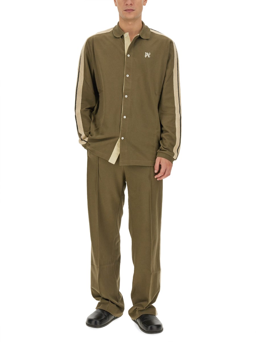 PALM ANGELS CAMICIA MONOGRAM IN TESSUTO TECNICO