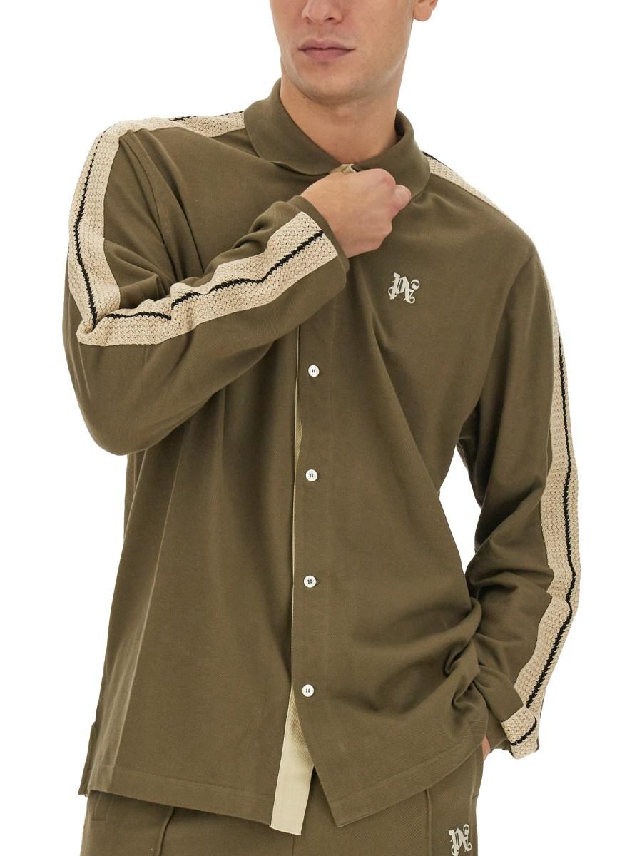 PALM ANGELS CAMICIA MONOGRAM IN TESSUTO TECNICO