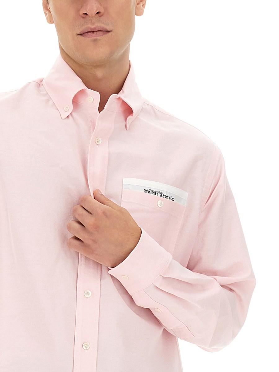 PALM ANGELS CAMICIA SARTORIALE A MANICHE LUNGHE