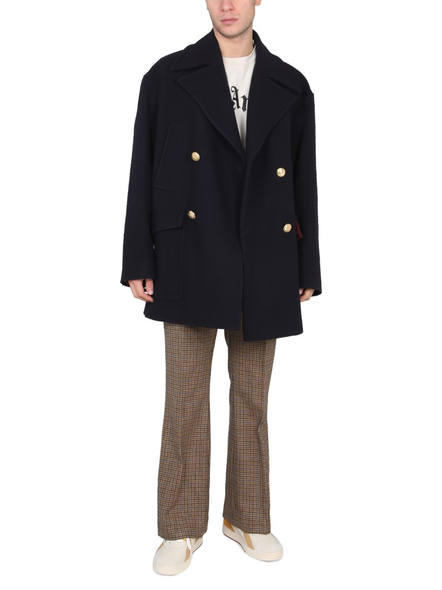 PALM ANGELS CAPPOTTO DOPPIOPETTO CON RICAMO