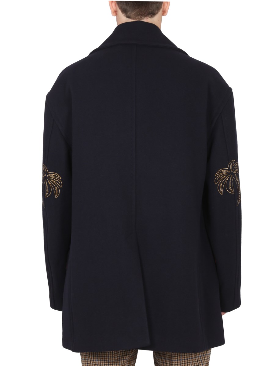 PALM ANGELS CAPPOTTO DOPPIOPETTO CON RICAMO