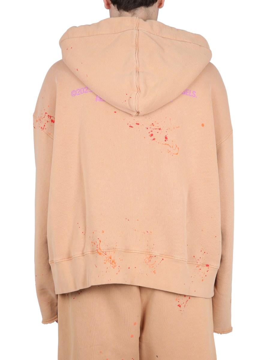 PALM ANGELS FELPA IN COTONE CON STAMPA LOGO