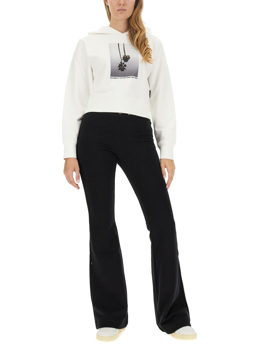 PALM ANGELS FELPA IN COTONE CON STAMPA LOGO