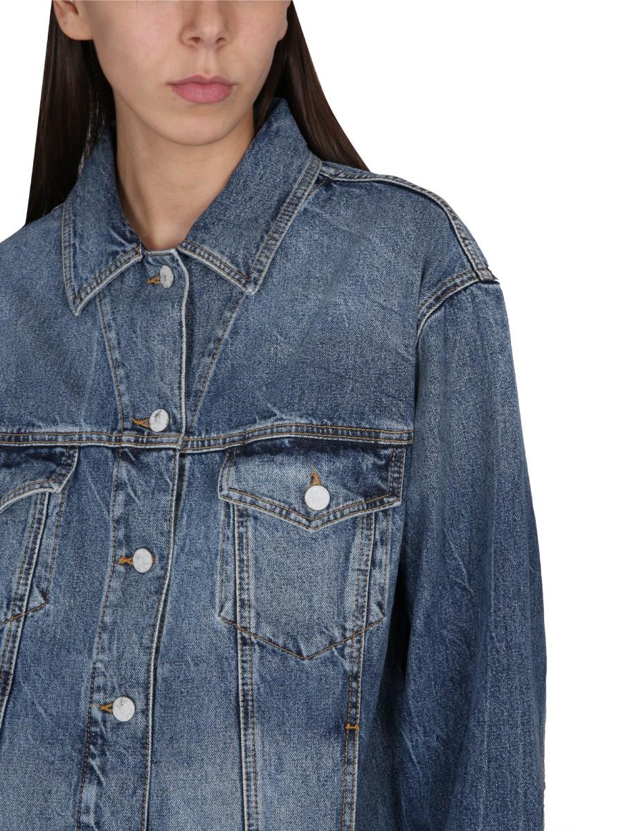 PALM ANGELS GIACCA IN DENIM CON STAMPA SUNRISE
