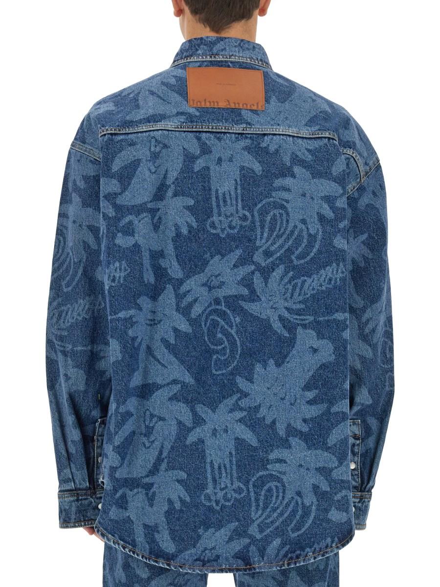 PALM ANGELS GIACCA PALMITY IN DENIM DI COTONE