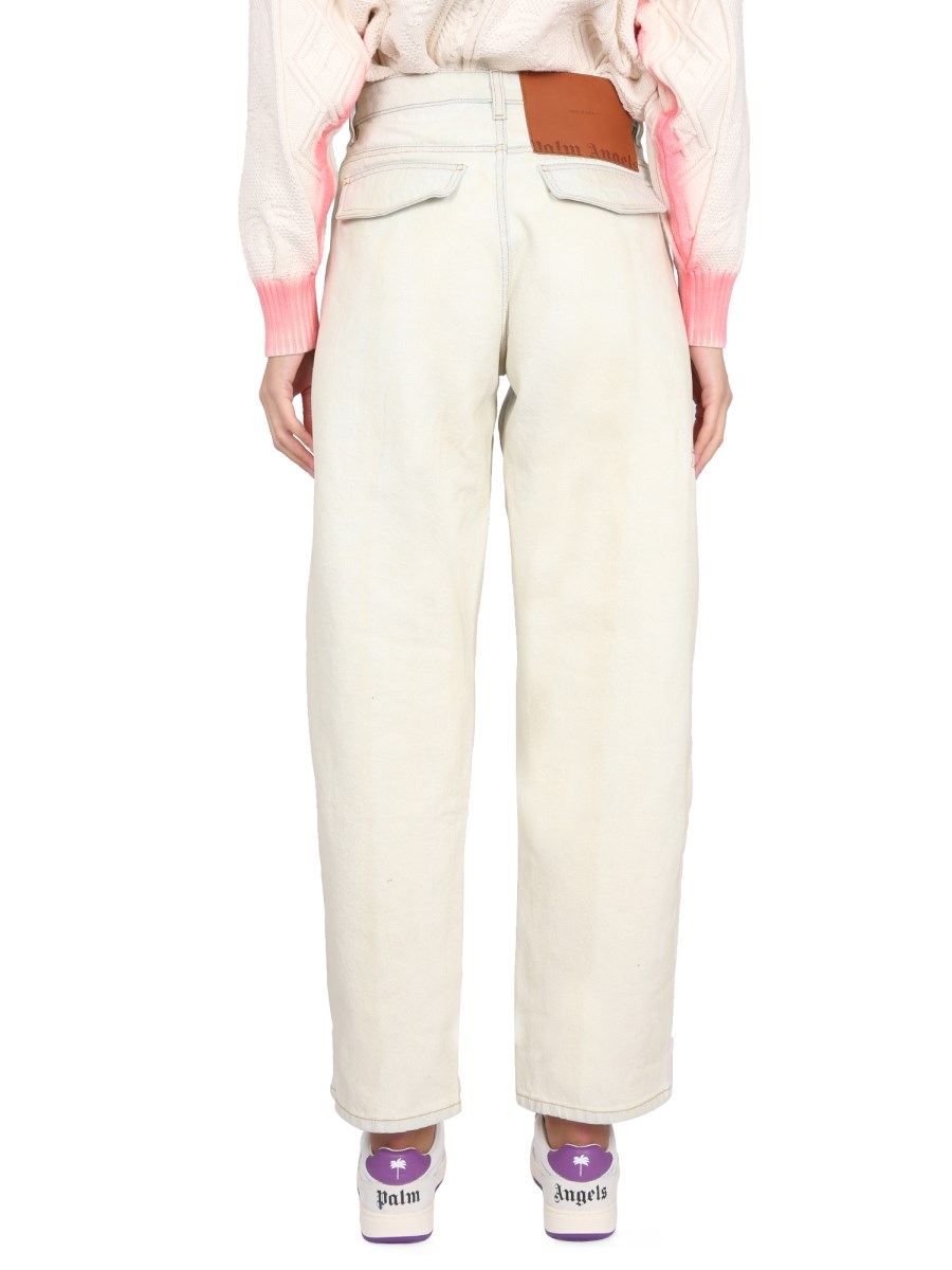 PALM ANGELS JEANS CARROT FIT IN DENIM DI COTONE