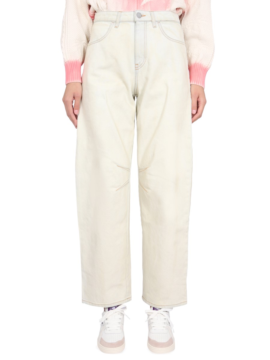 PALM ANGELS JEANS CARROT FIT IN DENIM DI COTONE