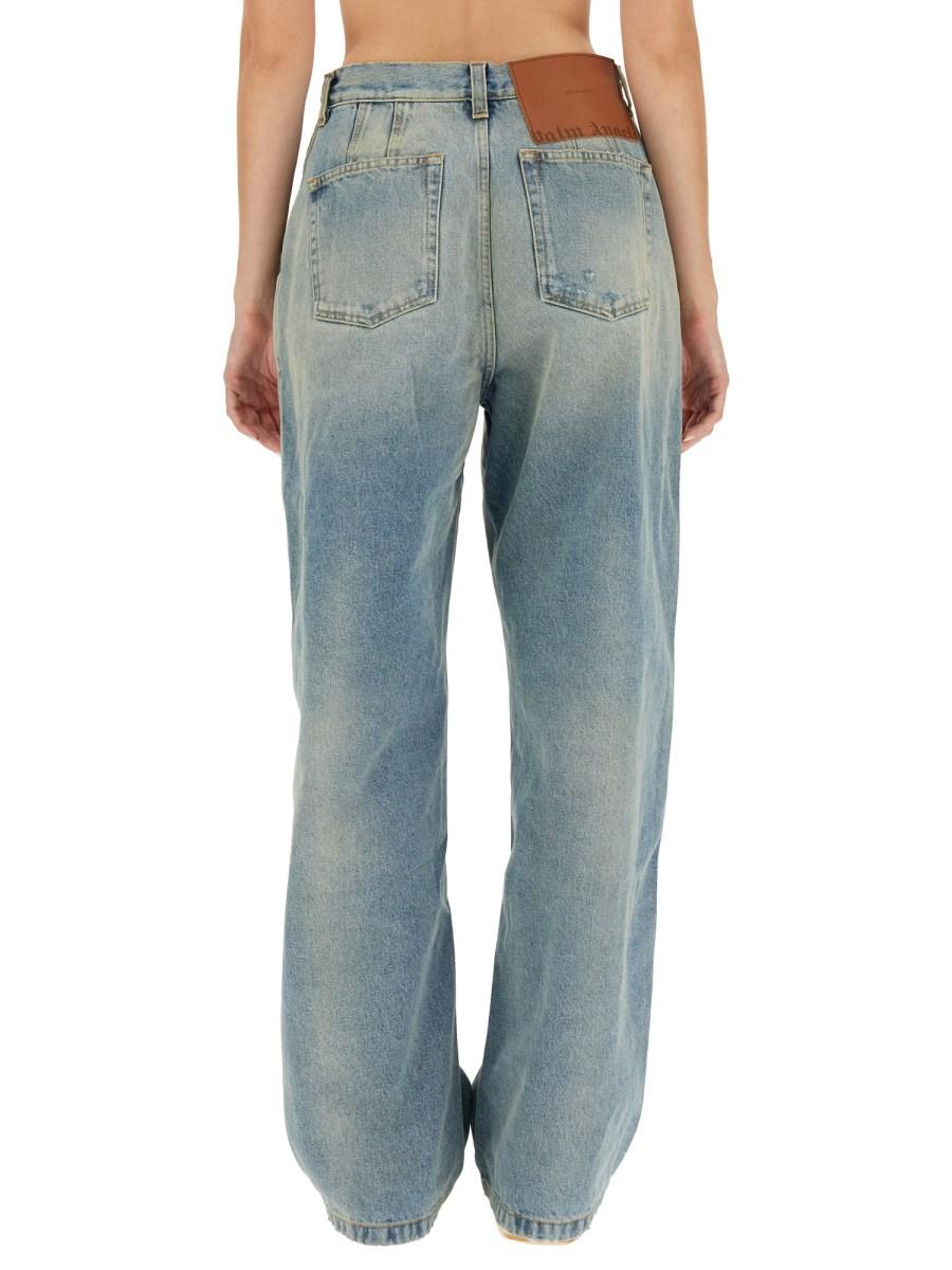PALM ANGELS JEANS PARIS AMPI IN DENIM DI COTONE
