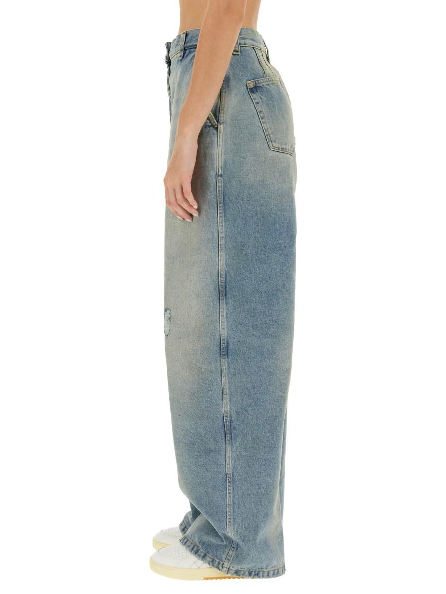 PALM ANGELS JEANS PARIS AMPI IN DENIM DI COTONE