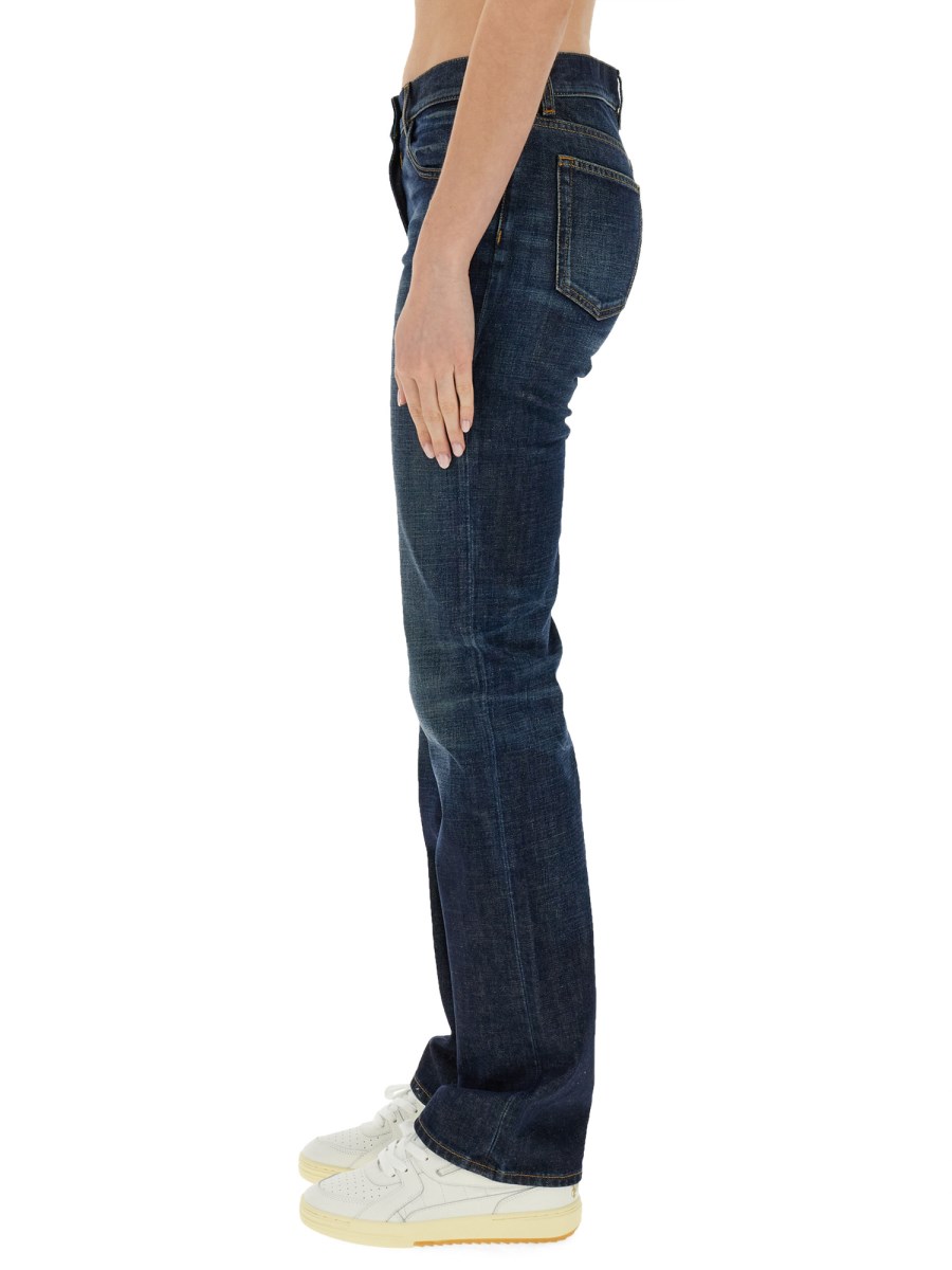 PALM ANGELS JEANS STRAIGHT LEG IN DENIM DI COTONE