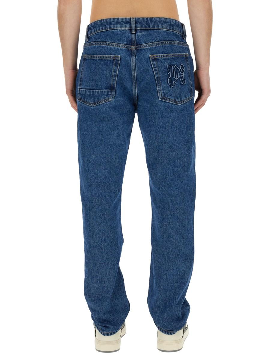 PALM ANGELS JEANS STRAIGHT LEG IN DENIM DI COTONE
