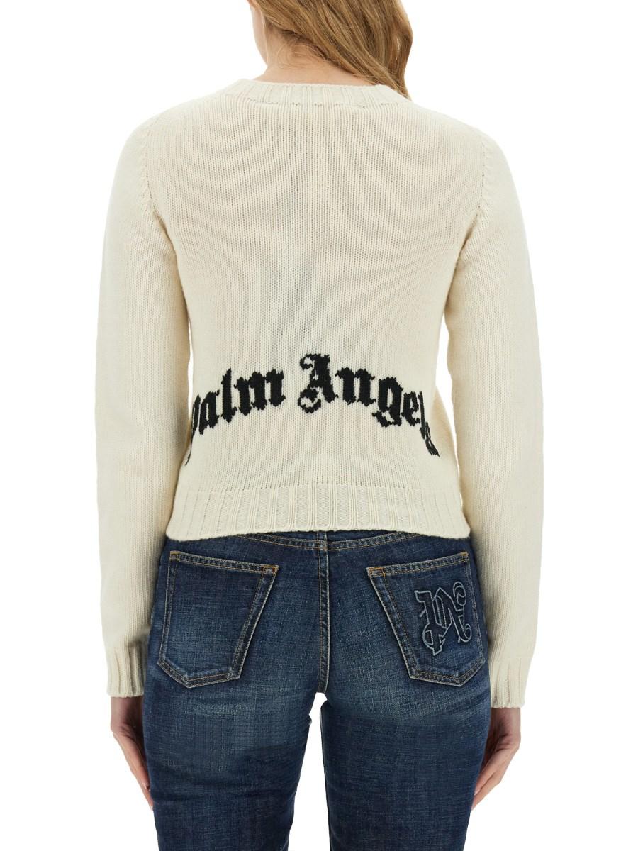 PALM ANGELS MAGLIA IN LANA CON INTARSIO LOGO